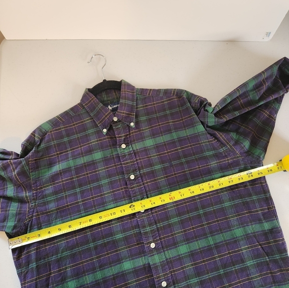 Ralph Lauren Blue Green Plaid Long Sleeve Button Down Shirt Mens Size Medium - Picture 6 of 8